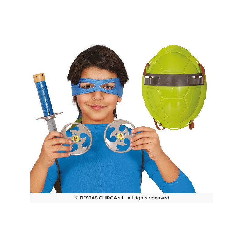 Set Tartaruga Ninja - 5 pz (Guscio,mascherina,spada,2dischetti)
