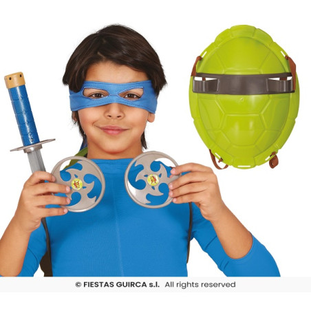 Set Tartaruga Ninja - 5 pz (Guscio,mascherina,spada,2dischetti)