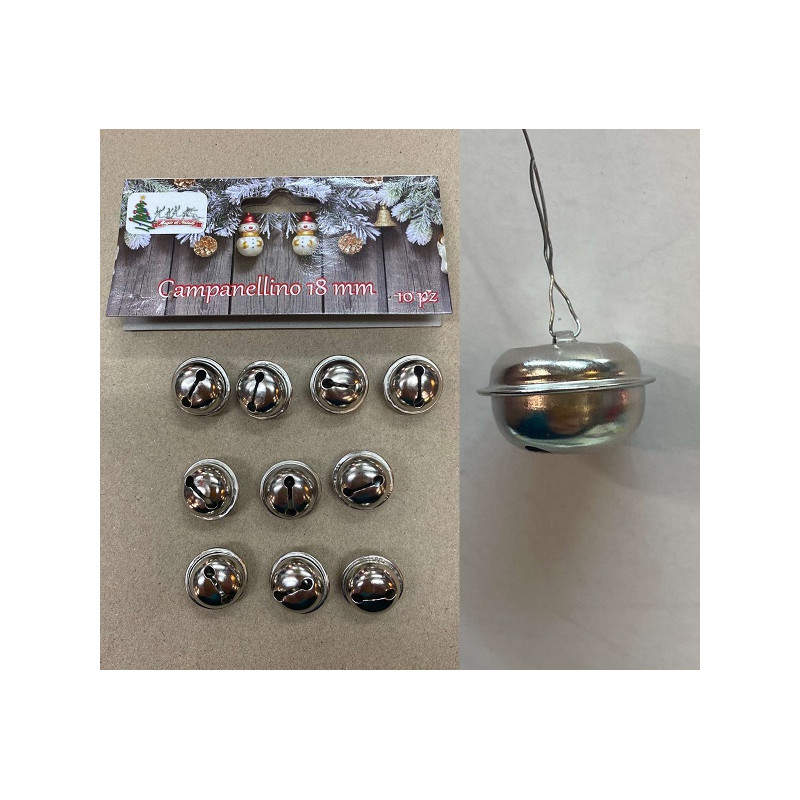 Campana a Bubbolo Argento 18 mm (cf. 10 pz) in metallo