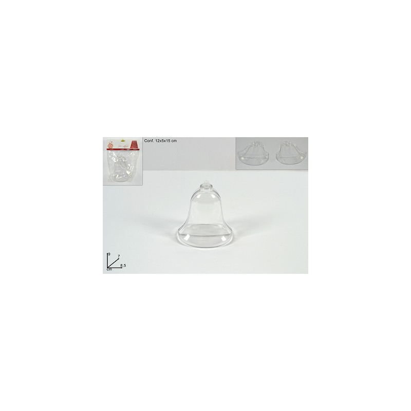 CAMPANA in Plastica Trasparente 9 cm