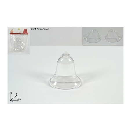 CAMPANA in Plastica Trasparente 9 cm