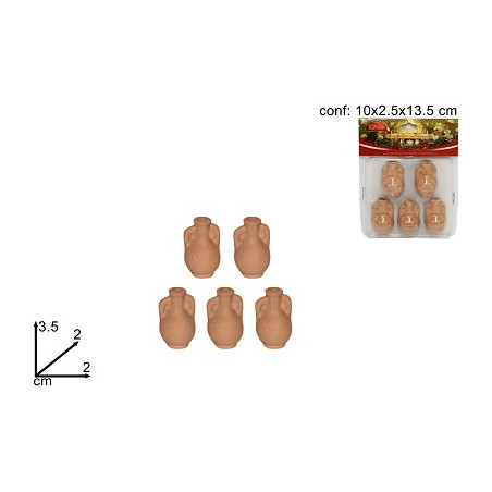 Anfore in terracotta - 3,5x2x2 cm (cf. 5 pz)