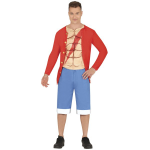 Costume PIRATA RUFY ONE PIECE - Tg L 52/54
