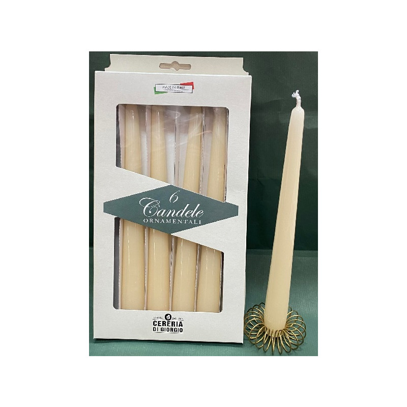 Candela Conica AVORIO 30 cm (cf. 6 pz)