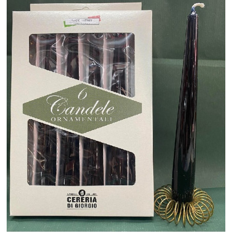Candela Conica NERA (cf. 6 pz)