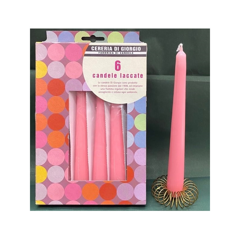 Candela Conica ROSA (cf. 6 pz)