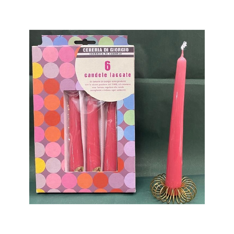 Candela Conica ROSA Antico (cf. 6 pz)