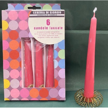 Candela Conica ROSA Antico (cf. 6 pz)