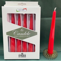 Candela Conica ROSSA (cf. 6 pz)