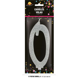 Candela Numero 0 Argento - 12,5 cm