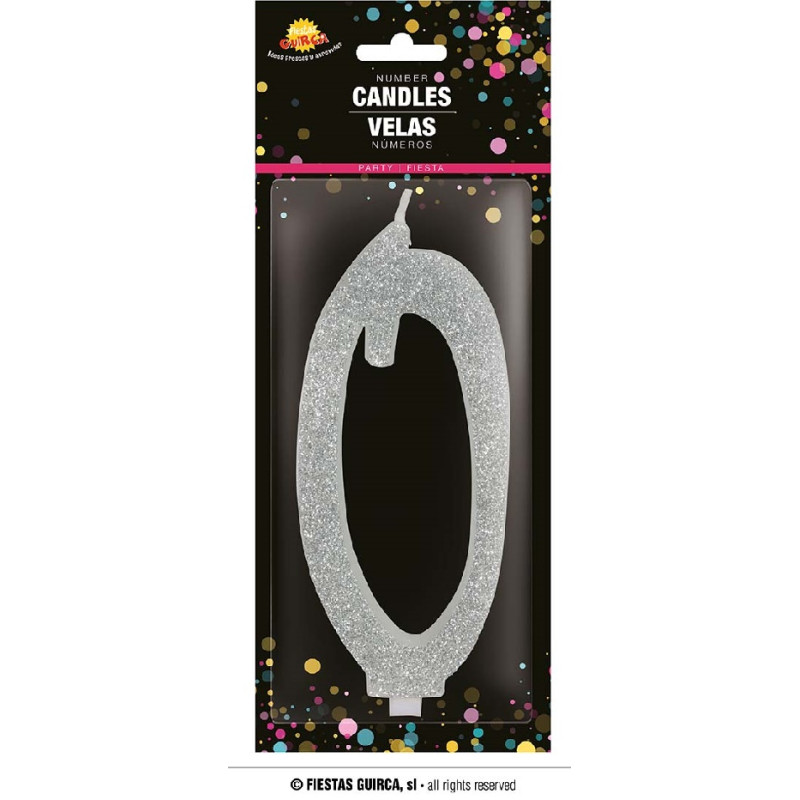 Candela Numero 0 Argento - 12,5 cm