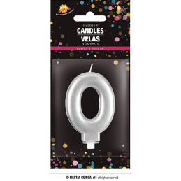 Candela Numero 0 Argento - 8 cm