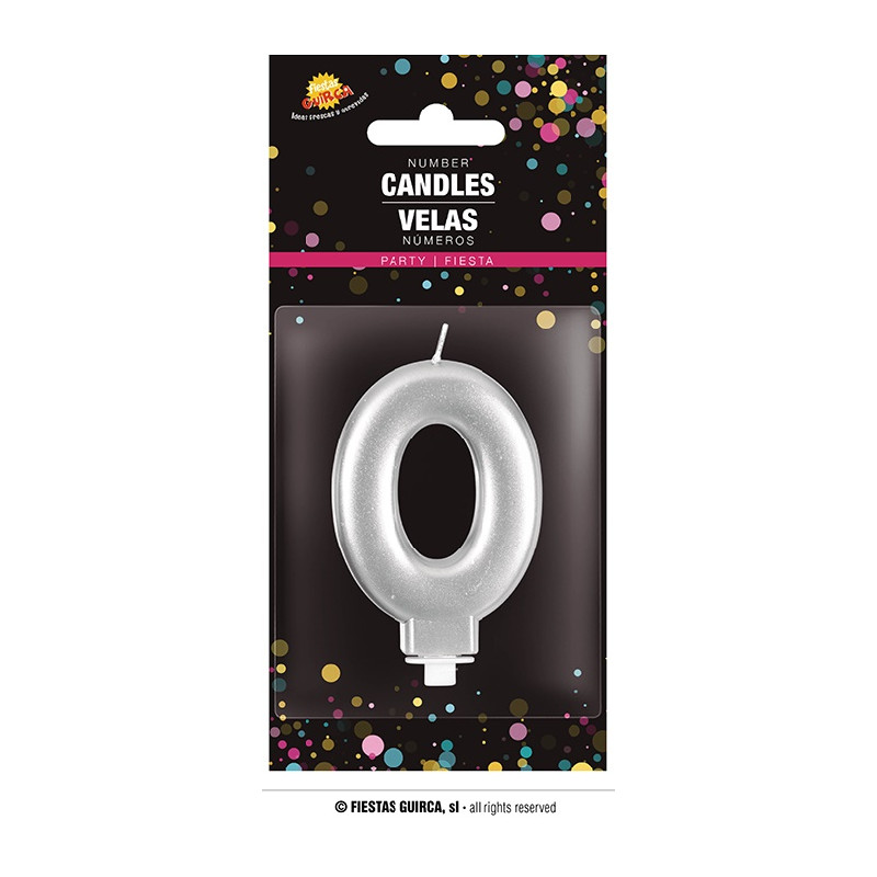 Candela Numero 0 Argento - 8 cm