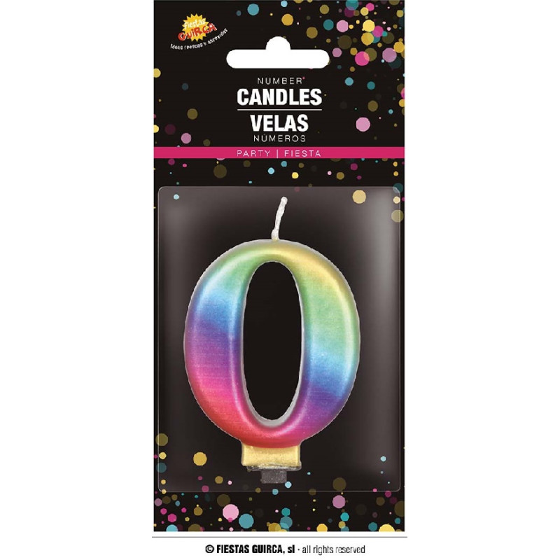 Candela Numero 0 Multicolor - 8 cm