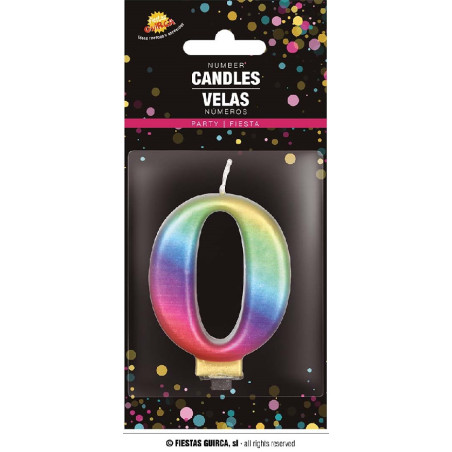 Candela Numero 0 Multicolor - 8 cm