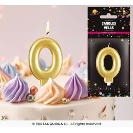 Candela Numero 0 Oro - 8 cm