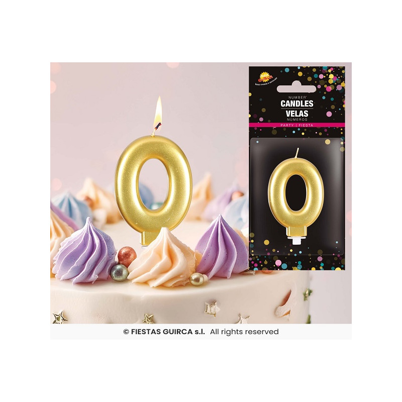 Candela Numero 0 Oro - 8 cm