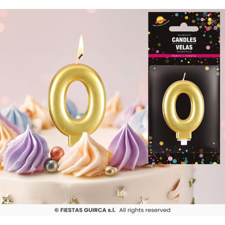 Candela Numero 0 Oro - 8 cm