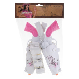 Fodero Cow-Boy Bianco Doppio con pistole