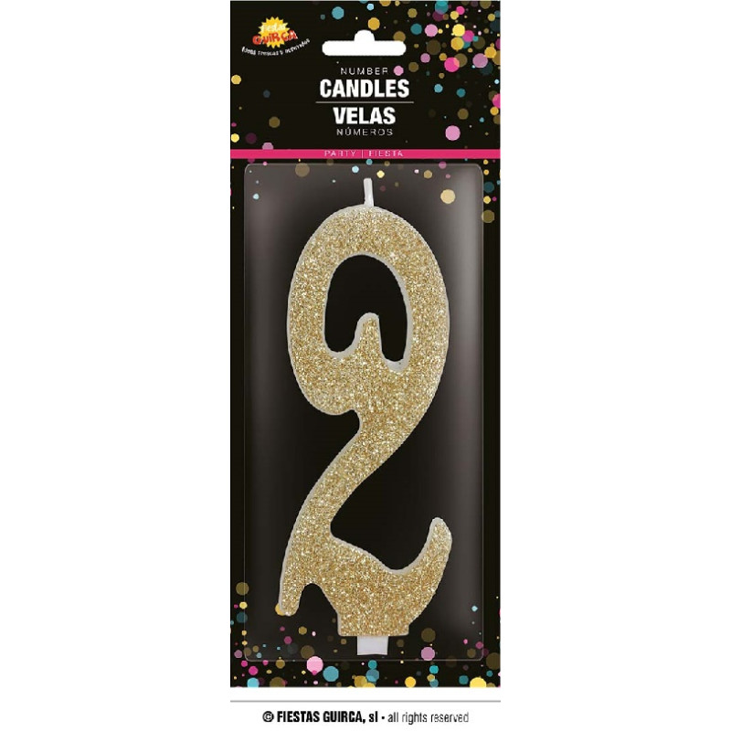 Candela Numero 2 Oro - 12,5 cm