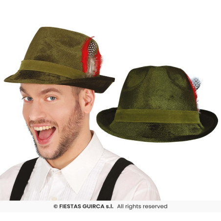 Borsalino Bavarese Oktoberfest Verde in velluto