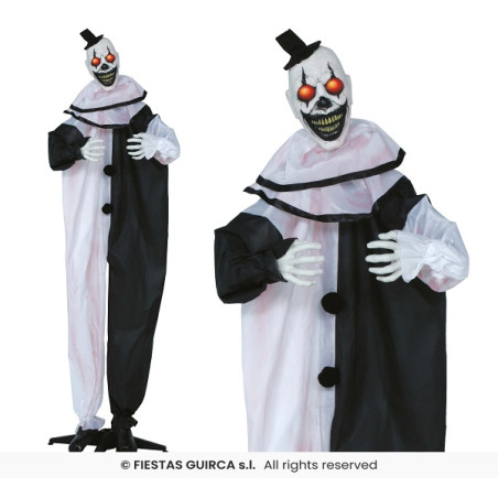 Clown Terrifier IT su base con luce, suono e movimento 205 cm