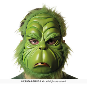 Maschera Grinch in plastica con capelli