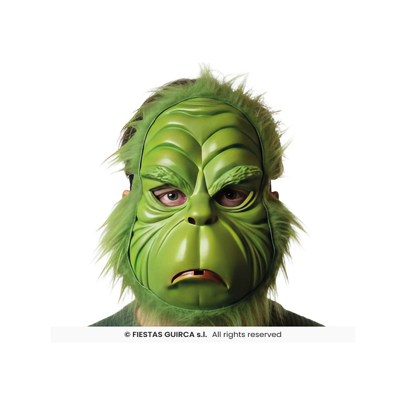 Maschera Grinch in plastica con capelli