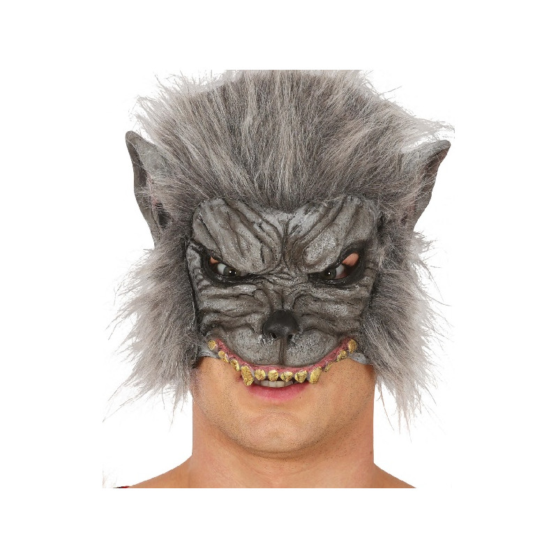 Maschera Lupo con pelo