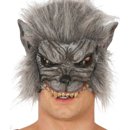 Maschera Lupo con pelo