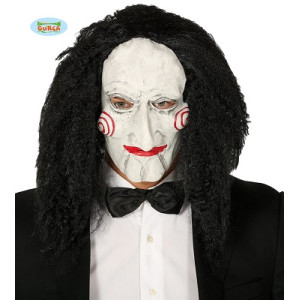 Maschera Saw Enigmista in gomma con capelli