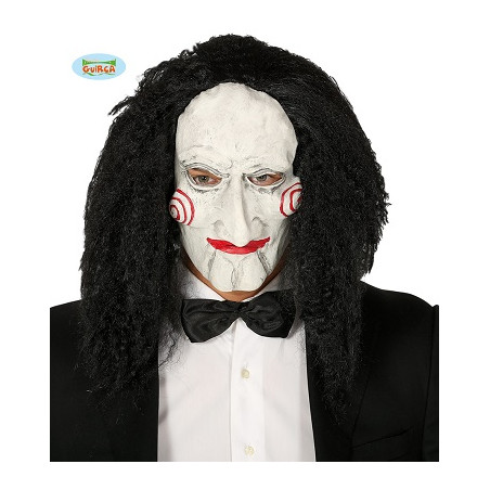 Maschera Saw Enigmista in gomma con capelli
