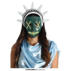 Maschera Statua della Liberta' luminosa a batteria