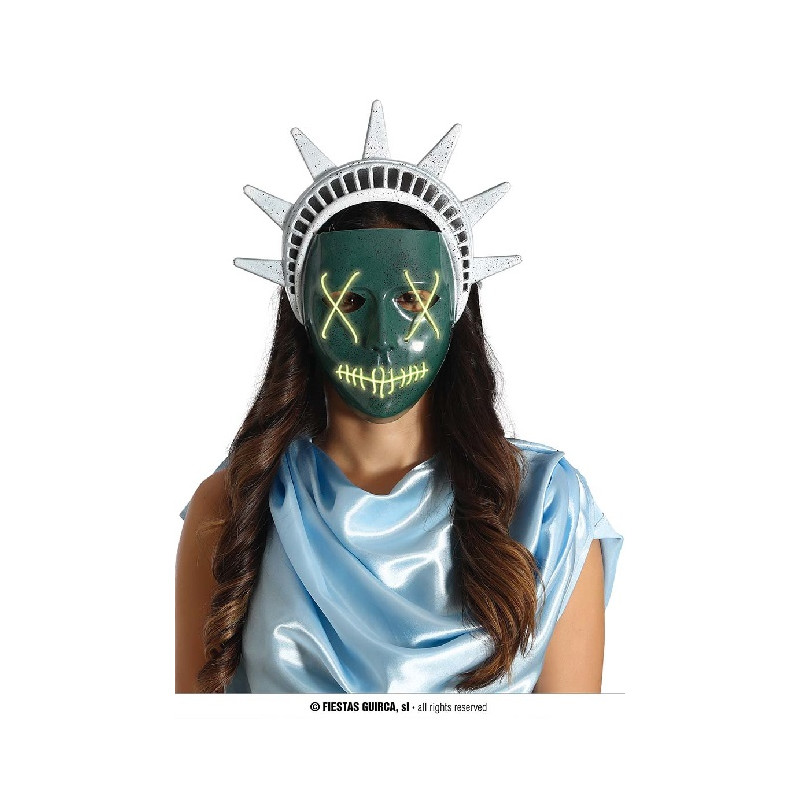 Maschera Statua della Liberta' luminosa a batteria