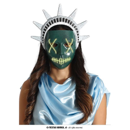 Maschera Statua della Liberta' luminosa a batteria