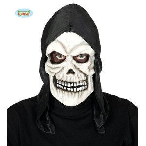 Maschera Teschio in gomma con cappuccio