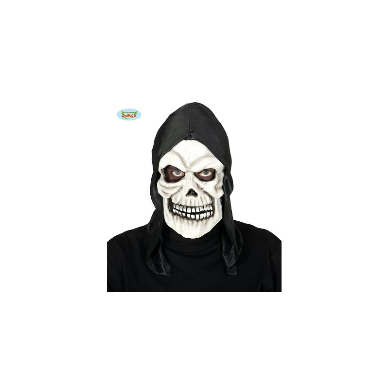 Maschera Teschio in gomma con cappuccio
