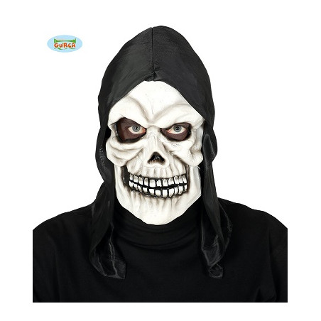 Maschera Teschio in gomma con cappuccio