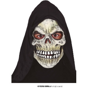 Maschera Teschio in gomma con cappuccio