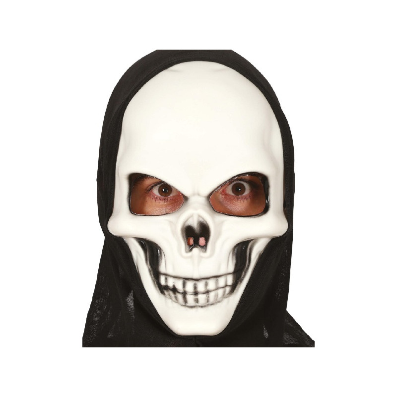 Maschera Teschio in plastica con cappuccio