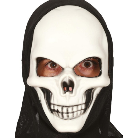 Maschera Teschio in plastica con cappuccio