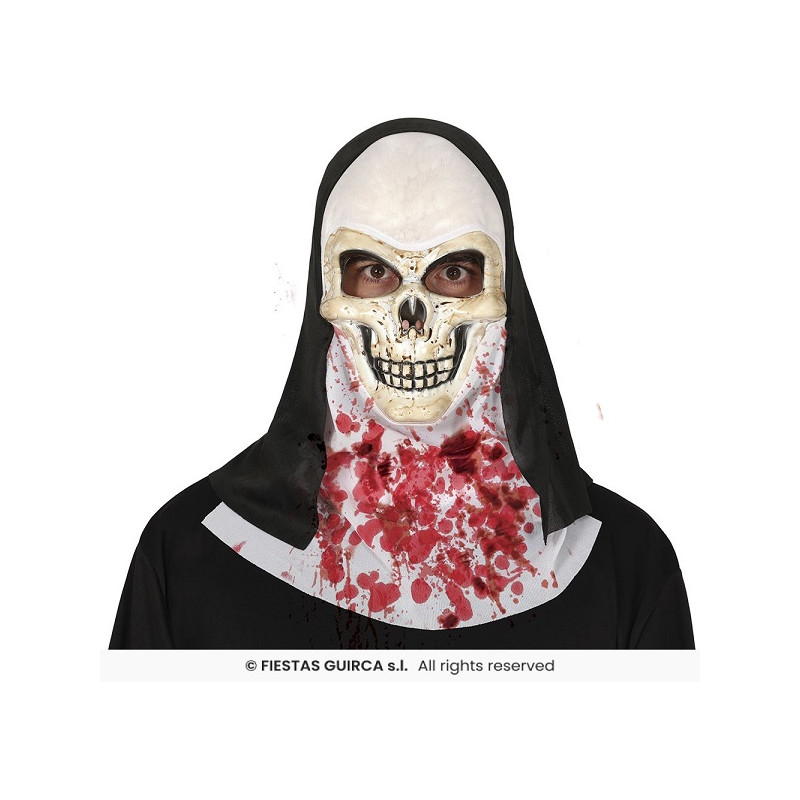 Maschera Teschio Suora Insanguinato con cappuccio