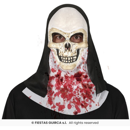 Maschera Teschio Suora Insanguinato con cappuccio