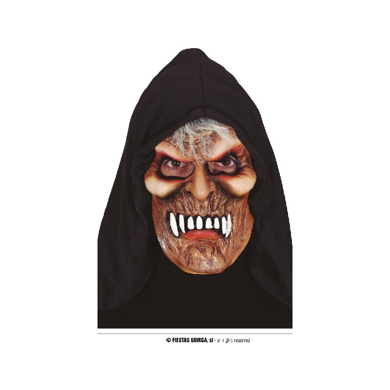 Maschera Vampiro in gomma con cappuccio