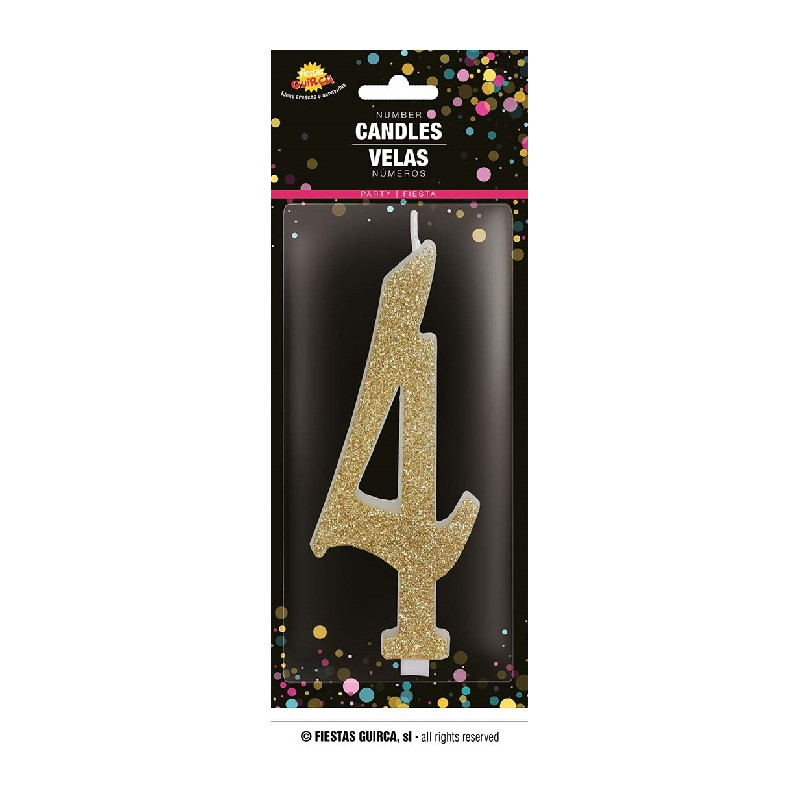 Candela Numero 4 Oro - 12,5 cm
