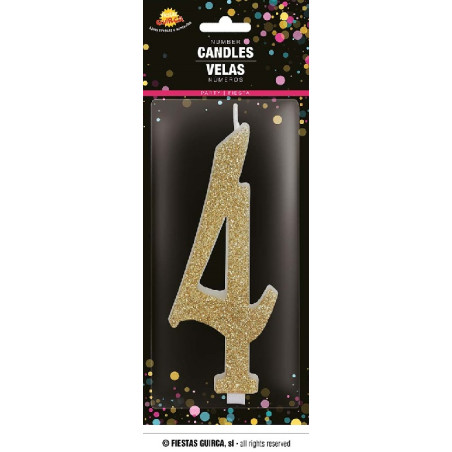 Candela Numero 4 Oro - 12,5 cm