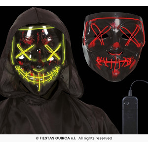 Maschera Nera luminosa a batteria
