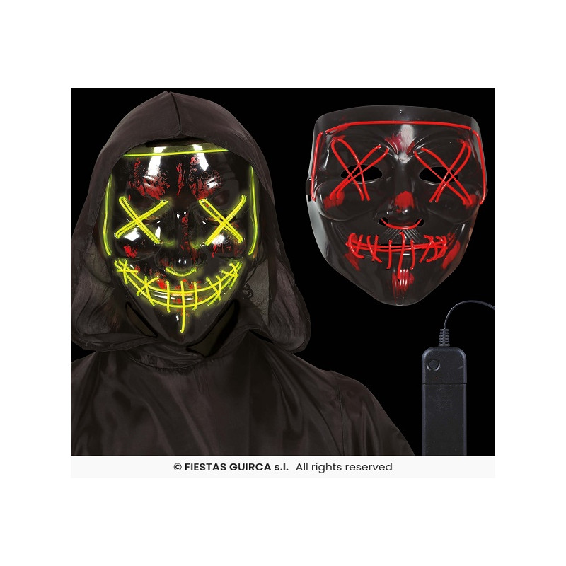 Maschera Nera luminosa a batteria