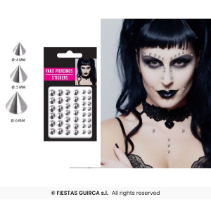 Adesivi Piercing 3 mis ass 6x6 cm (cf. 42 pz)