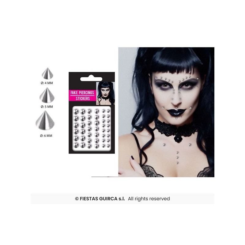 Adesivi Piercing 3 mis ass 6x6 cm (cf. 42 pz)
